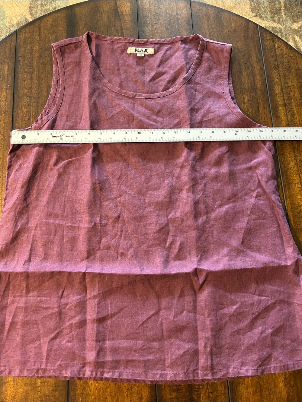 Flax Linen Sleeveless Tank Top in Plum - Picture 6 of 9